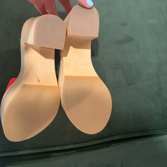 LOEFFLOR RANDALL colorblock platform sandals - Picture 4 of 6